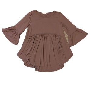 REBORN J Women’s Babydoll 3/4 Length Sleeve Top